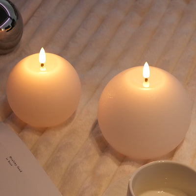 Rustic Sphere Candles – Set of 2