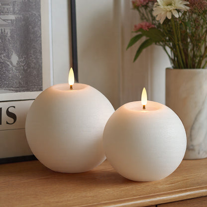 Rustic Sphere Candles, Set of 2