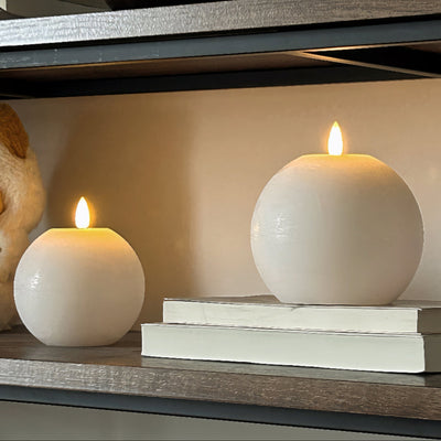 Rustic Sphere Candles – Set of 2