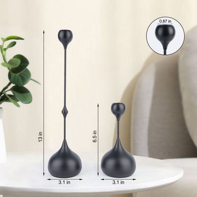 Teardrop Metal Candle Holders – Set of 2