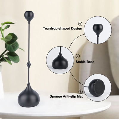 Teardrop Metal Candle Holders – Set of 2