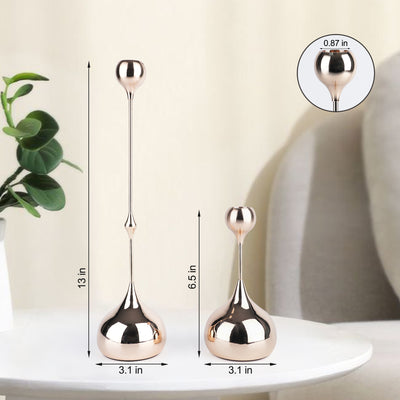 Teardrop Metal Candle Holders – Set of 2