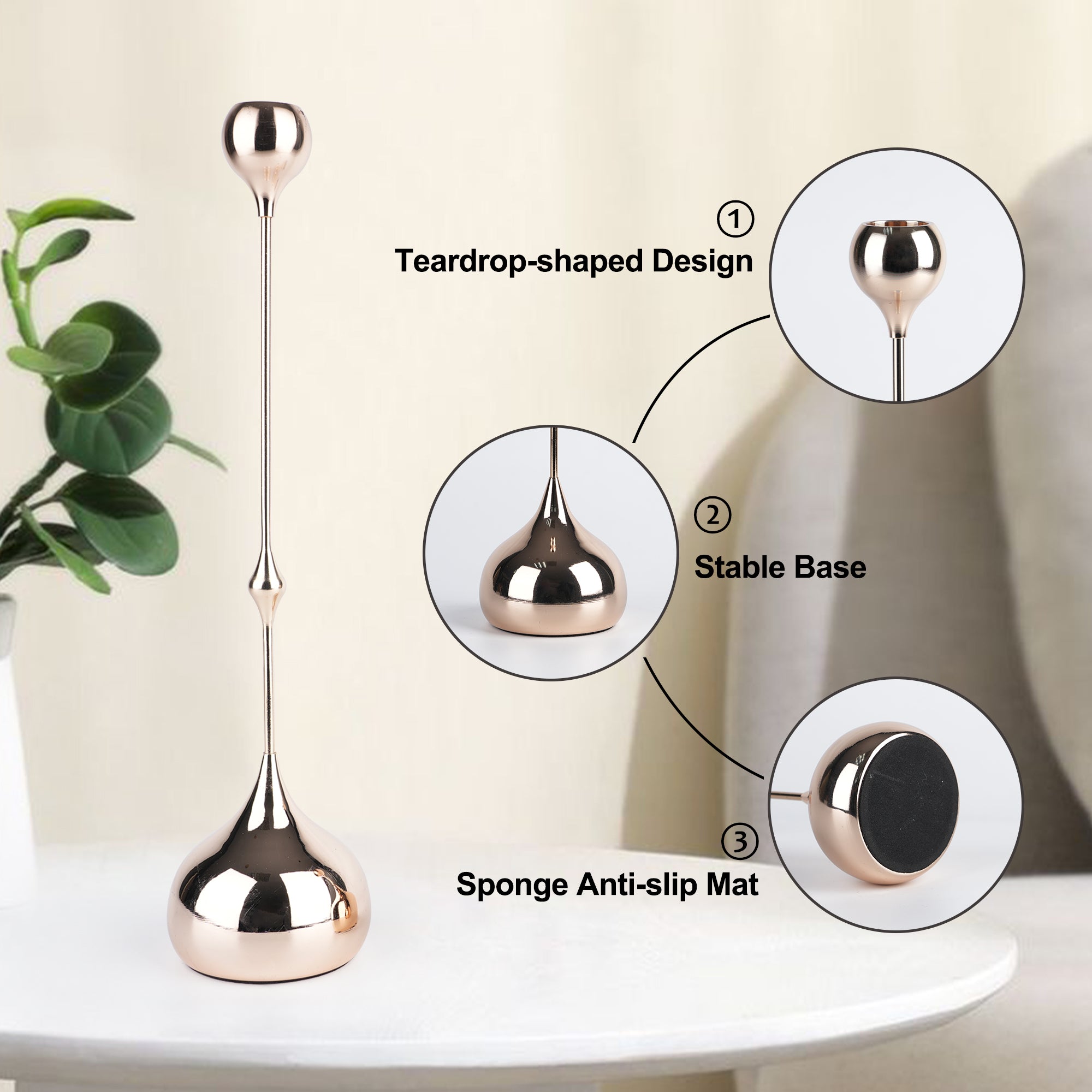 Teardrop Candle Holders, Set of 2