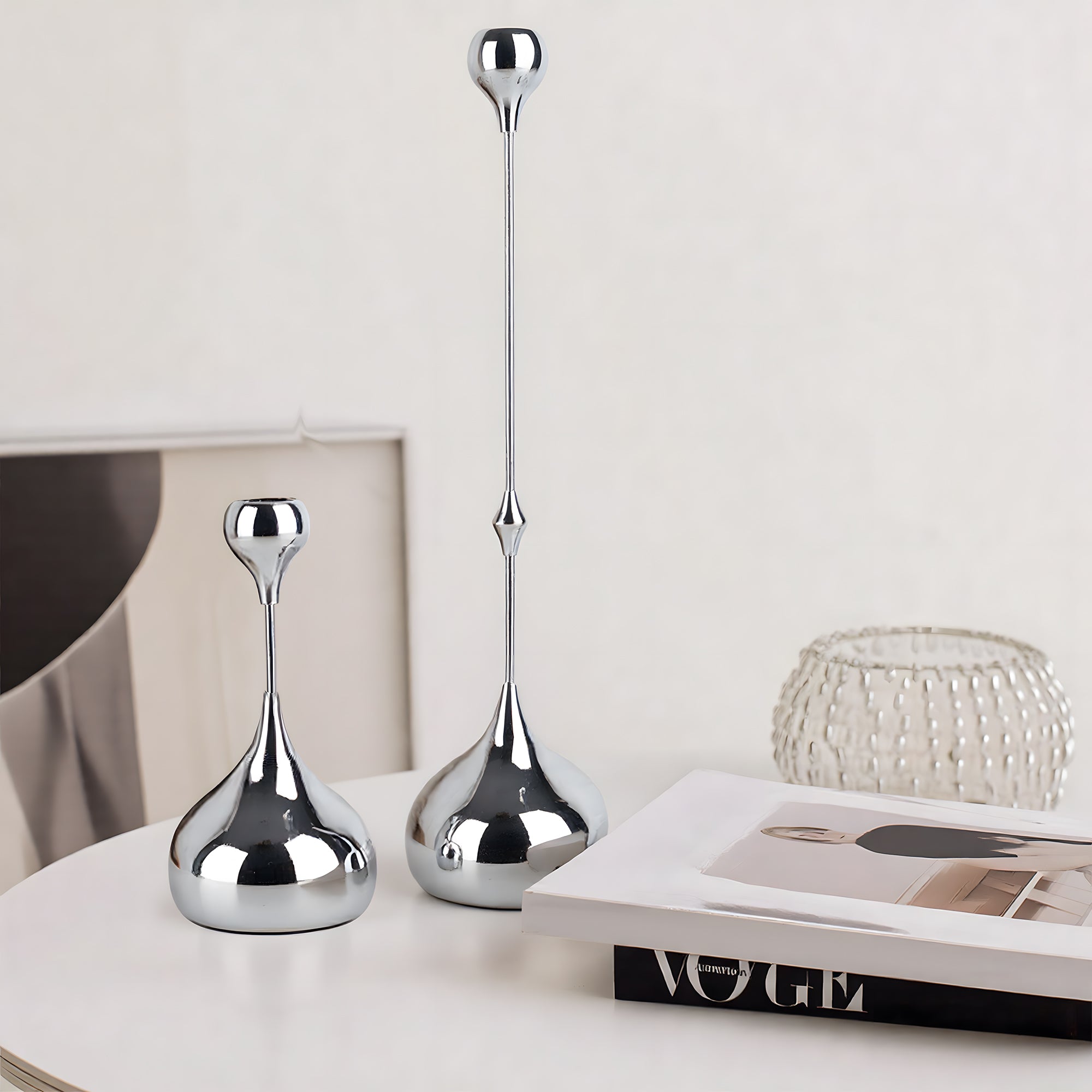 Teardrop Candle Holders, Set of 2