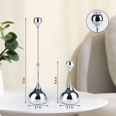 Teardrop Metal Candle Holders – Set of 2