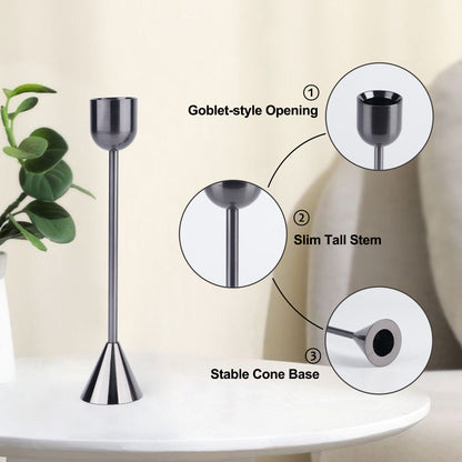 Vintage Metal Candle Holders, Set of 4
