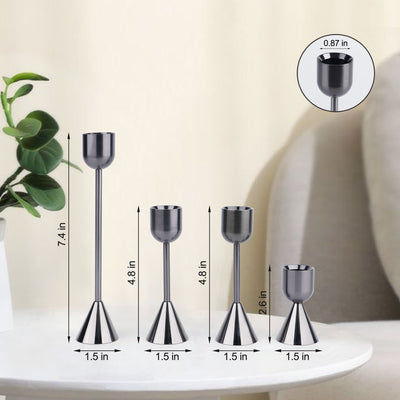 Vintage Metal Candle Holders – Set of 4