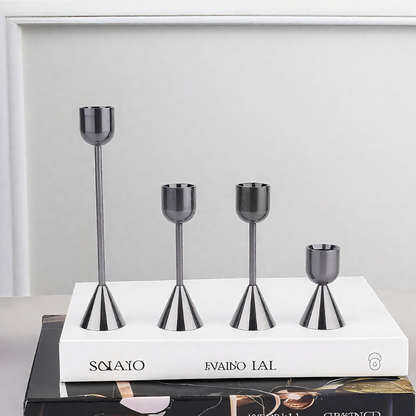 Vintage Metal Candle Holders, Set of 4