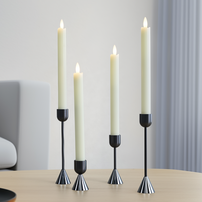 Vintage Metal Candle Holders, Set of 4