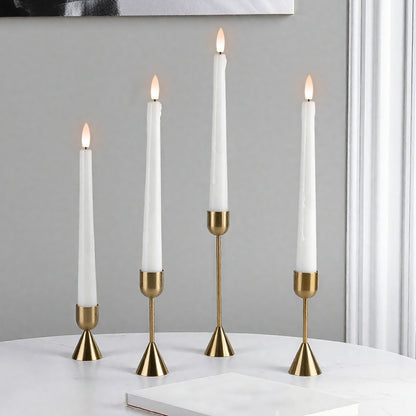 Vintage Metal Candle Holders, Set of 4
