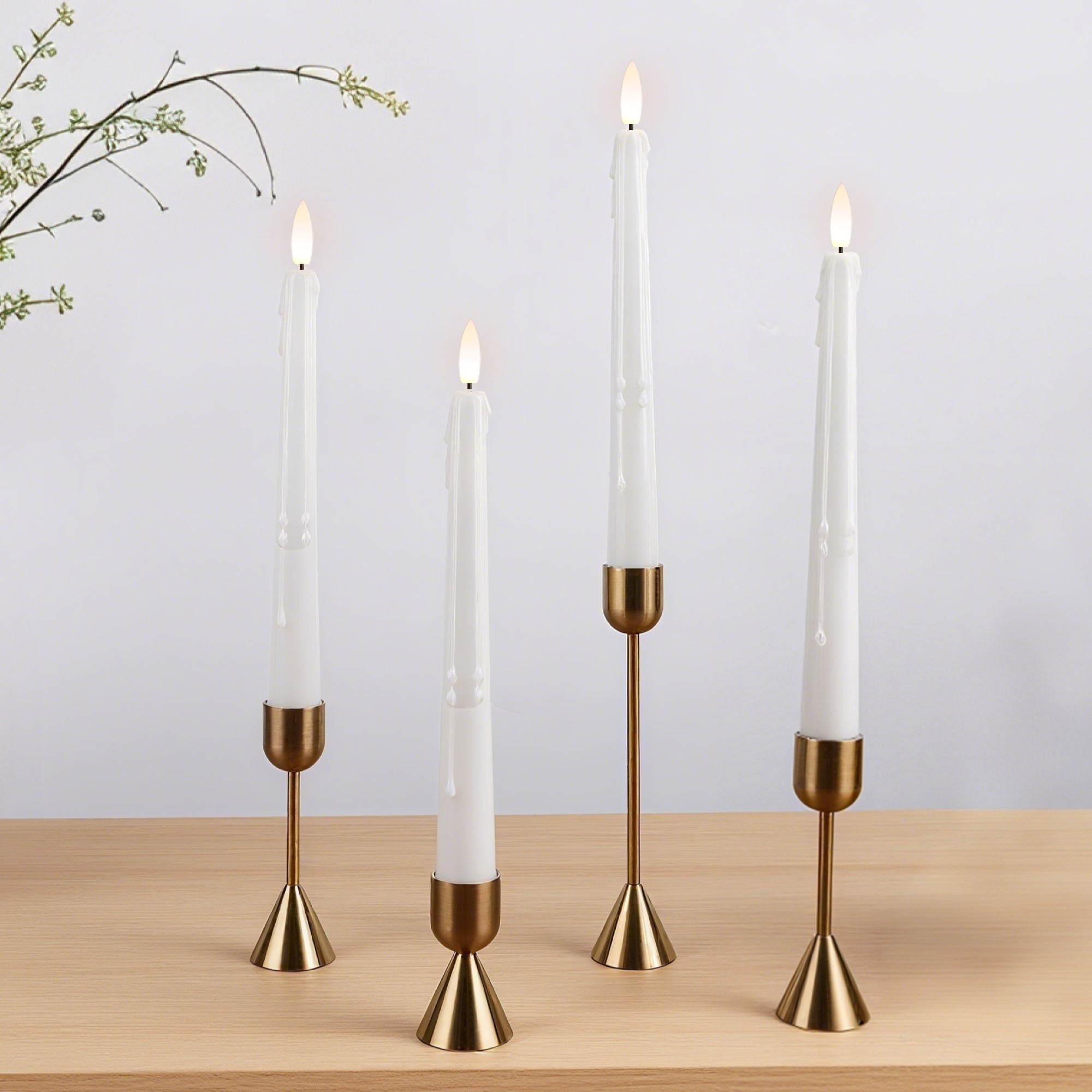 Vintage Metal Candle Holders, Set of 4