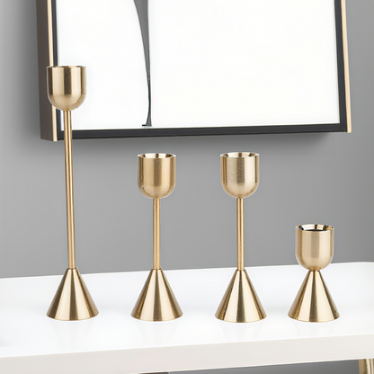 Vintage Metal Candle Holders, Set of 4