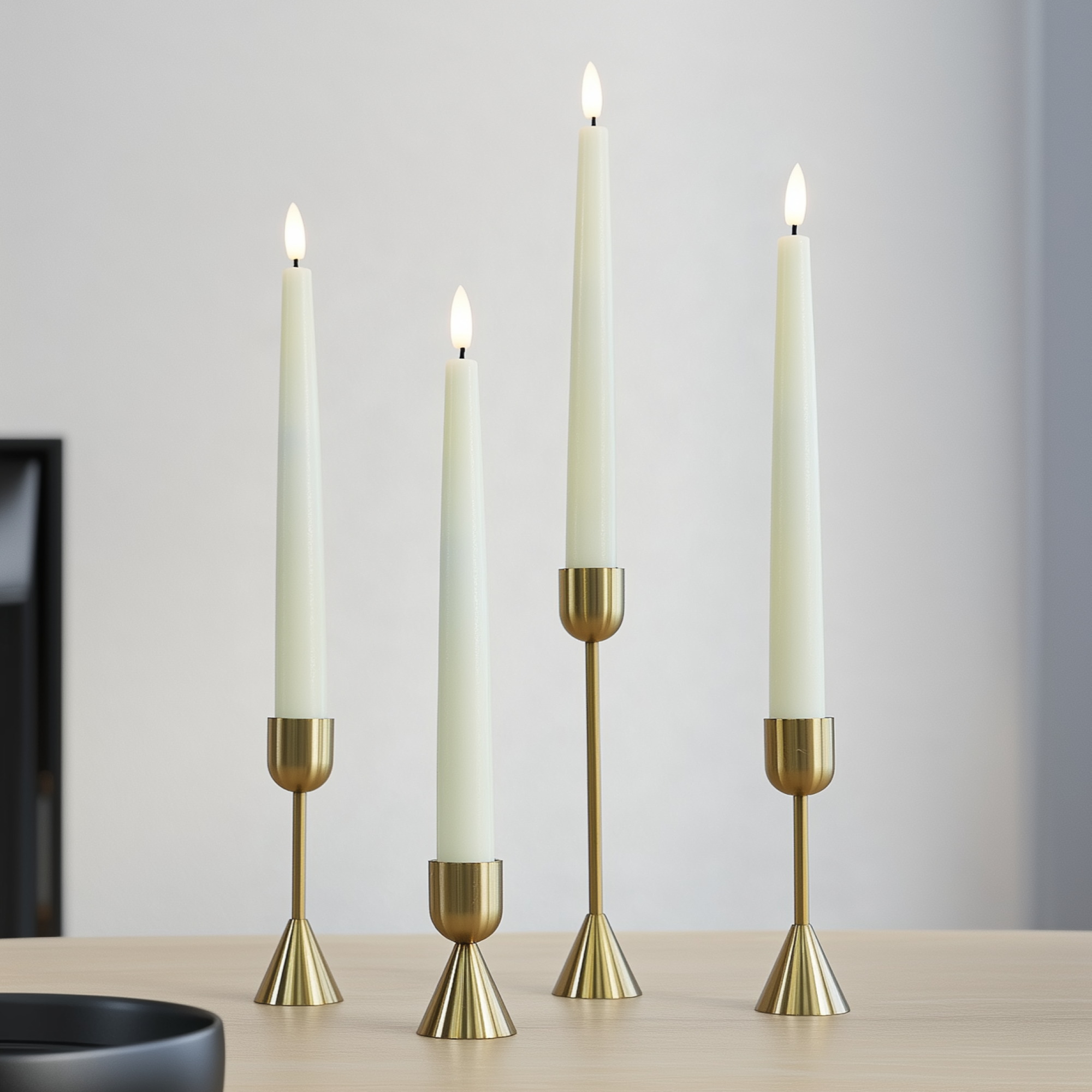 Vintage Metal Candle Holders, Set of 4