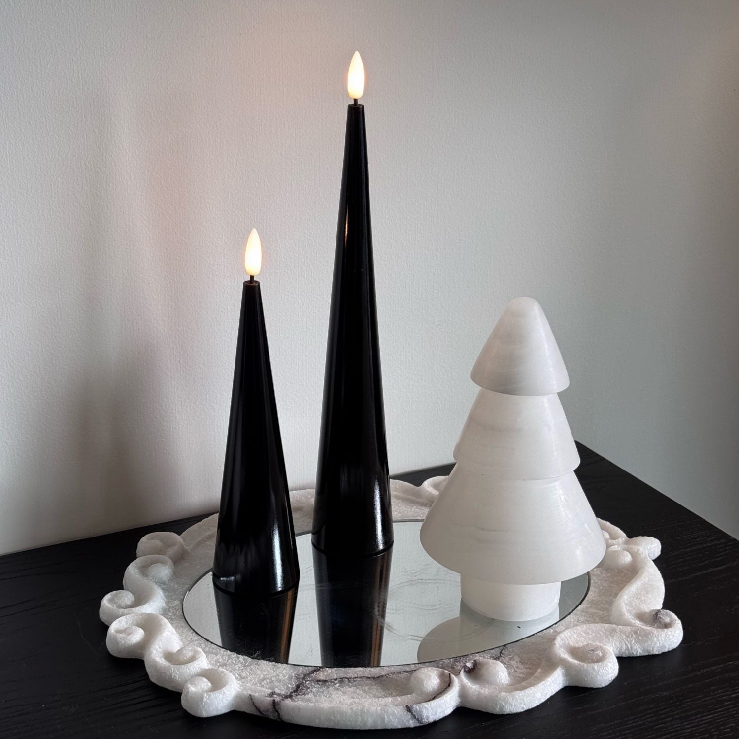 Shiny Cone Candles – Set of 2