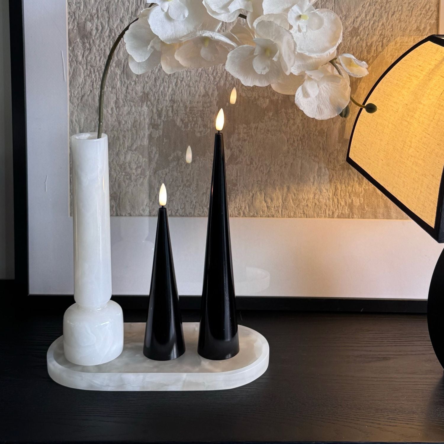 Shiny Cone Candles – Set of 2