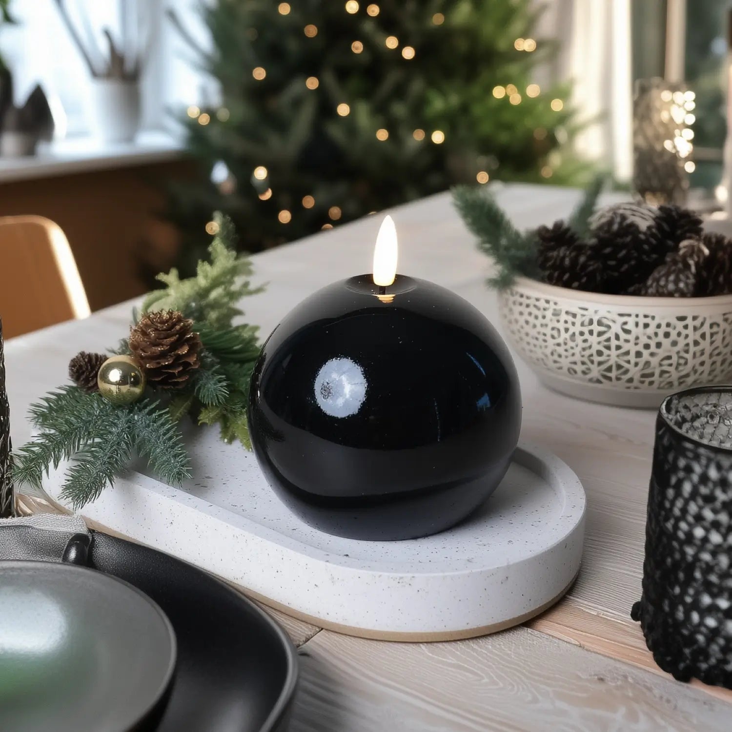 Shiny Sphere Candle – 4" Width