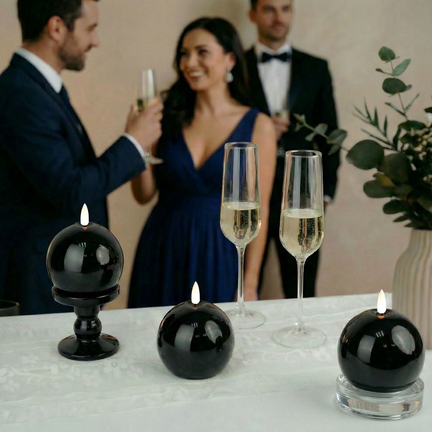 Shiny Sphere Candle – 4" Width