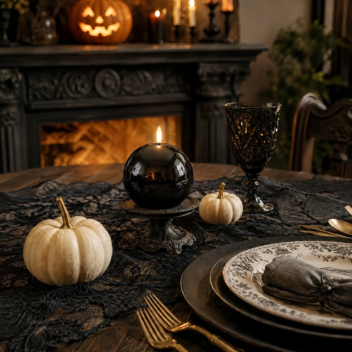 Shiny Sphere Candle – 4" Width