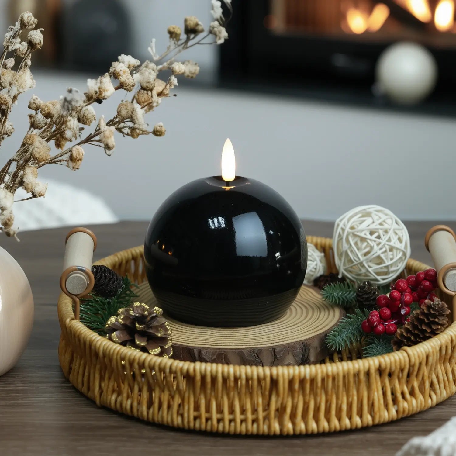 Shiny Sphere Candle – 4" Width