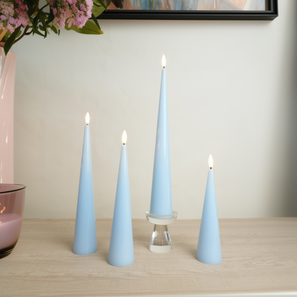 Blue Cone Candles – Set of 4