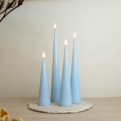 Shiny Cone Candles, Set of 4