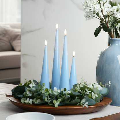 Shiny Cone Candles, Set of 4