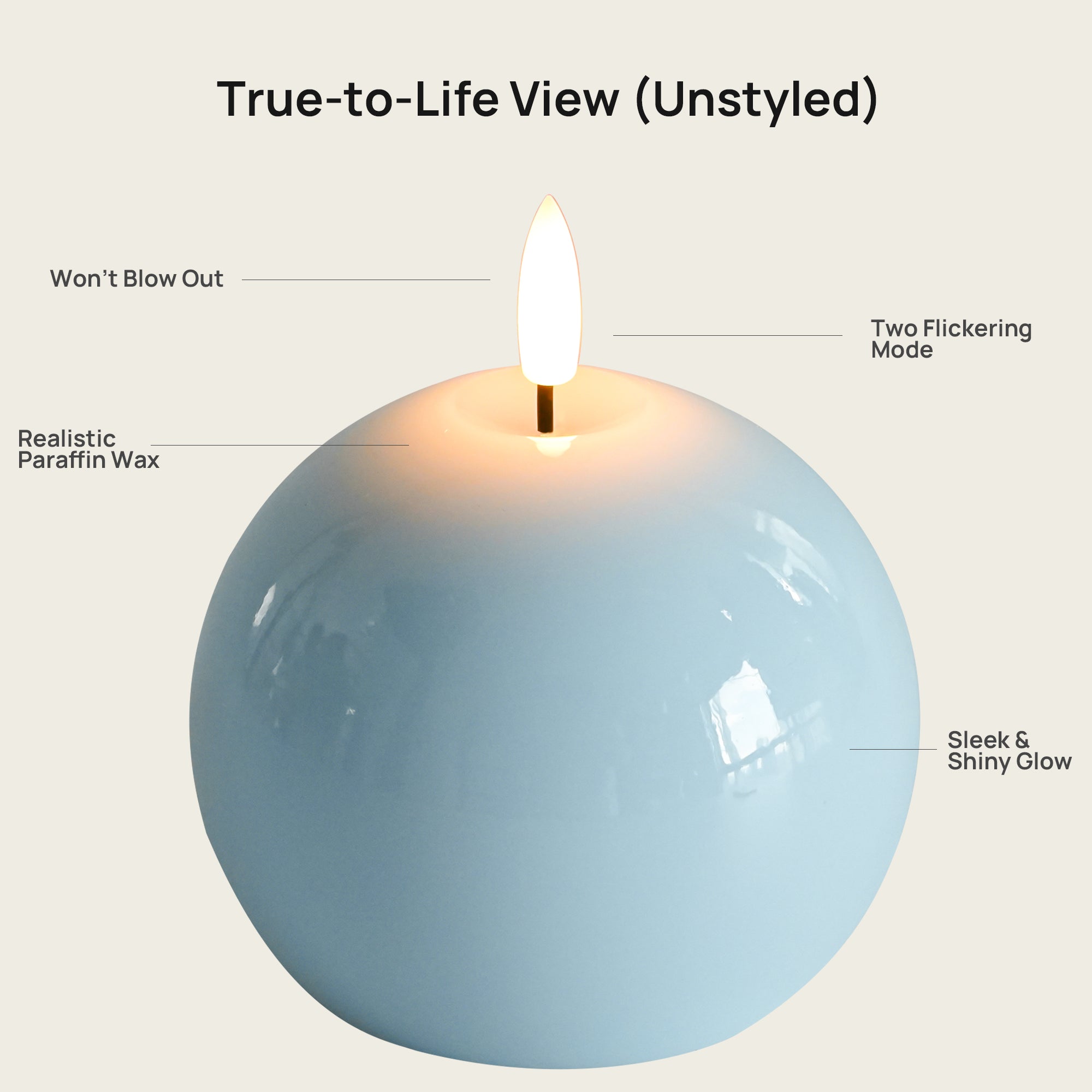 Shiny Sphere Candles,Set of 2