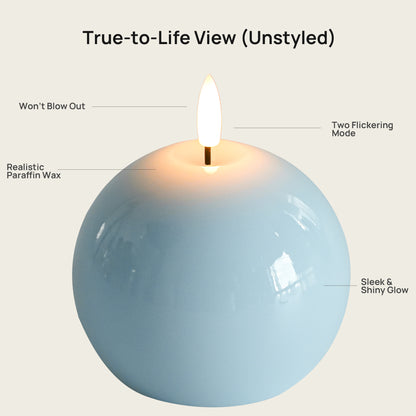 Shiny Sphere Candles,Set of 2