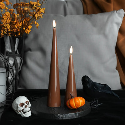 Brown Cone Candles – Set of 2