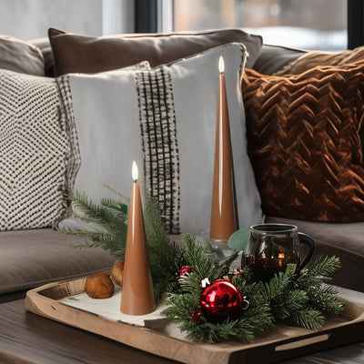 Shiny Cone Candles – Set of 2