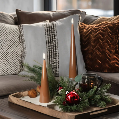 Shiny Cone Candles – Set of 2