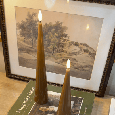 Shiny Cone Candles – Set of 2