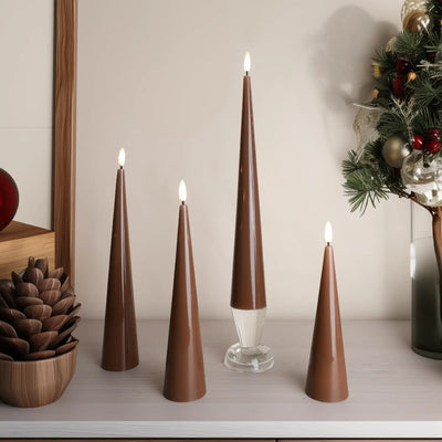Shiny Cone Candles – Set of 4