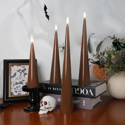 Brown Cone Candles – Set of 4