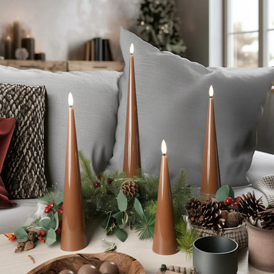 Shiny Cone Candles – Set of 4