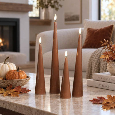 Shiny Cone Candles – Set of 4