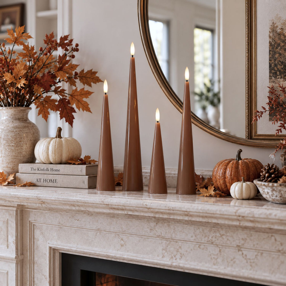 Shiny Cone Candles – Set of 4