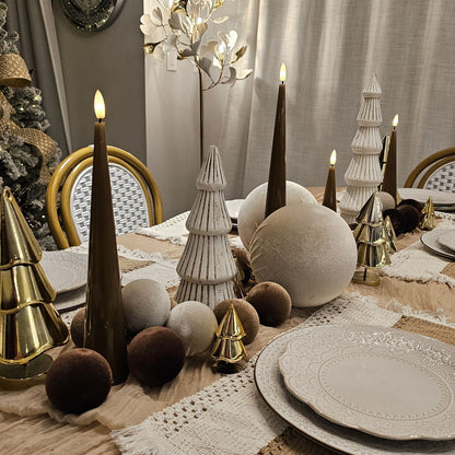 Shiny Cone Candles – Set of 4