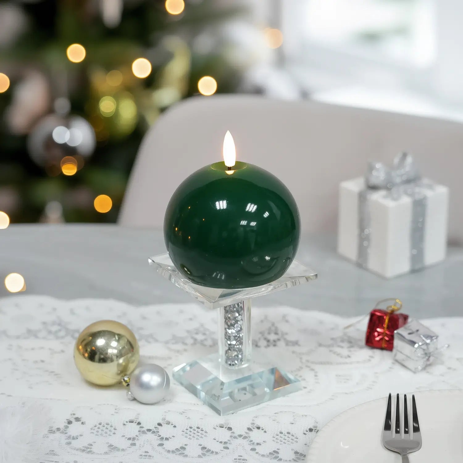 Shiny Sphere Candle – 4" Width