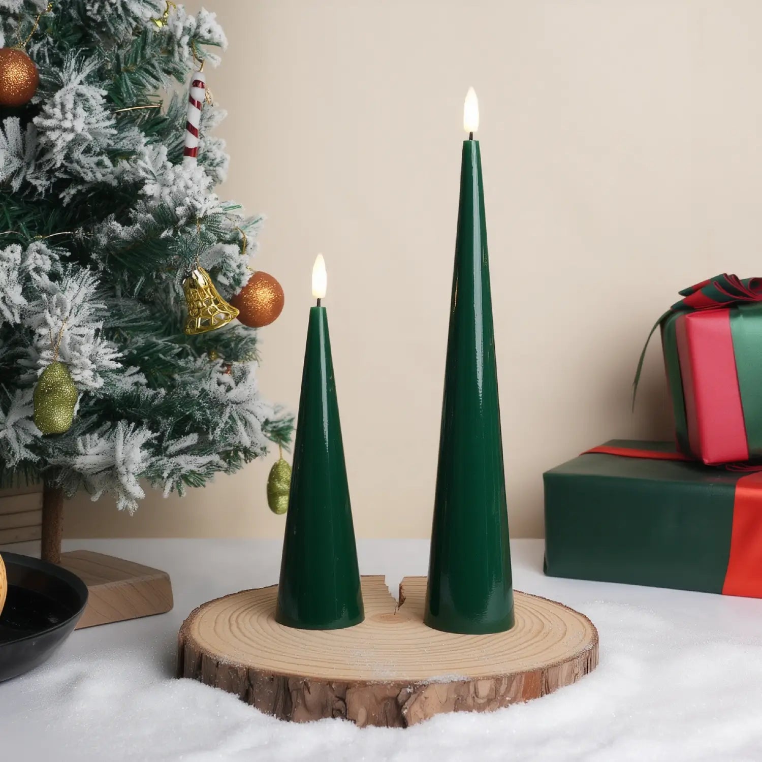 Shiny Cone Candles – Set of 2