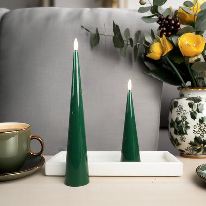 Shiny Cone Candles – Set of 2