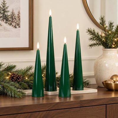 Shiny Cone Candles – Set of 4