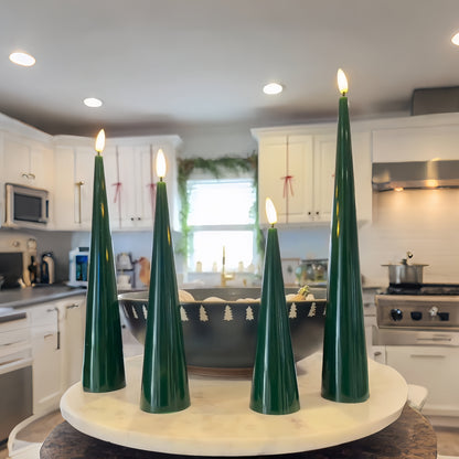 Shiny Cone Candles – Set of 4