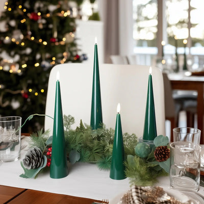 Shiny Cone Candles – Set of 4