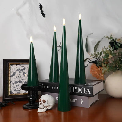 Shiny Cone Candles – Set of 4