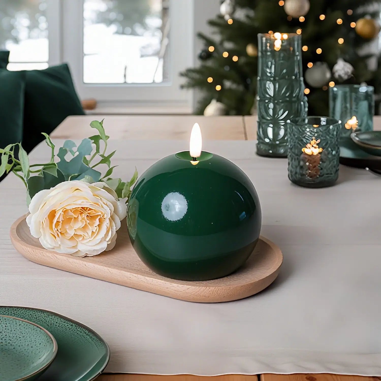 Shiny Sphere Candle – 4" Width