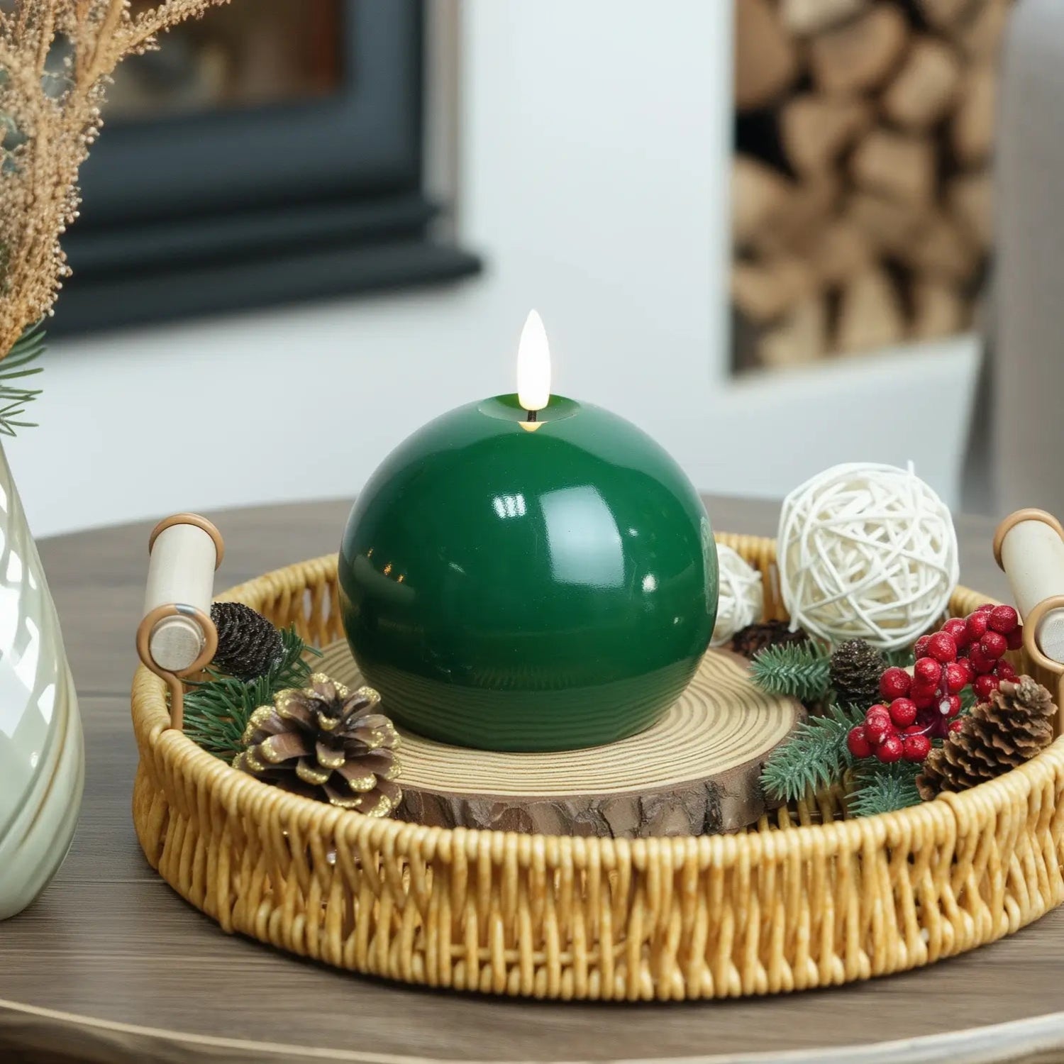 Shiny Sphere Candle – 4" Width