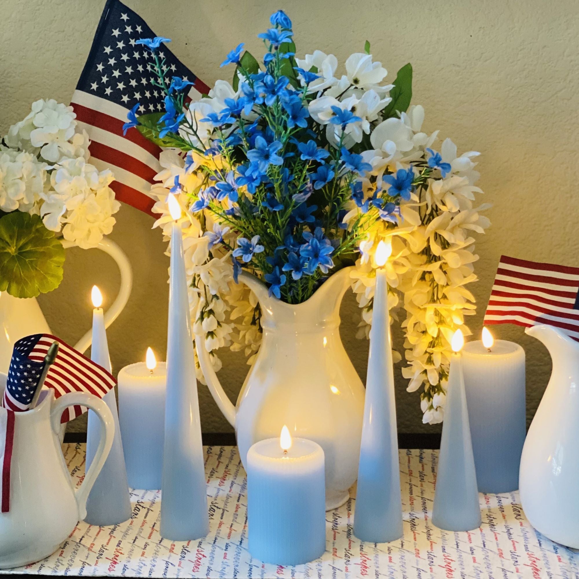 Shiny Cone Candles, Set of 4