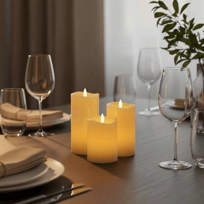 Wave Pillar Candles – Set of 3