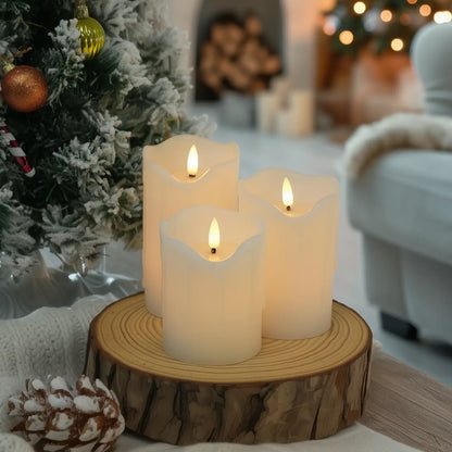 Melted Pillar Candles – Set of 3